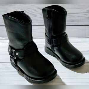 Cat & Jack Black Zip-Up Kids Boots Size 5